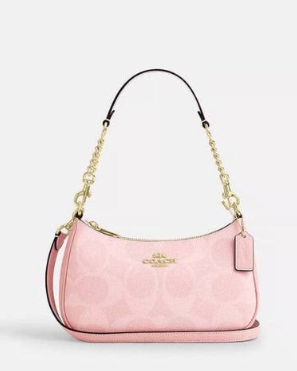 Coach Teri Shoulder Bag in Signature Canvas featuring the classic patterned design and shoulder strap