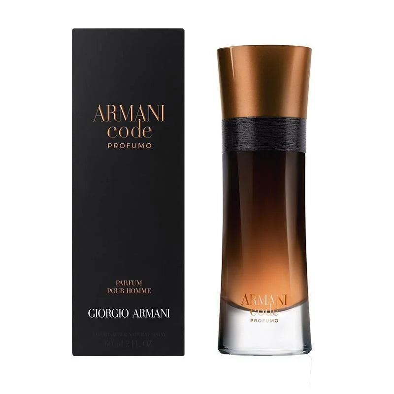 Discover Giorgio Armani Code Profumo for men, featuring warm amber, spicy cardamom, tonka bean, and sensual leather notes. Explore this distinctive designer fragrance.