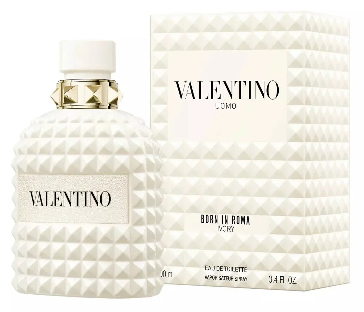 Valentino Uomo Born in Roma Ivory Eau de Toilette for Men 100ml 3.4 oz ivory fragrance bottle