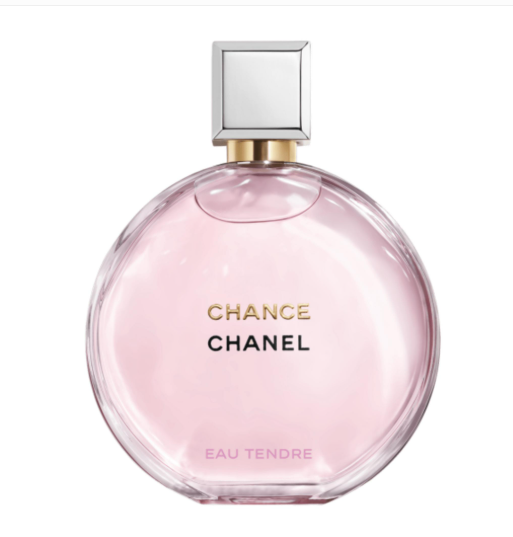 CHANEL Chance Eau Tendre Eau de Parfum 100ml 3.4 oz pink perfume bottle with silver cap